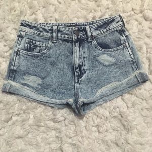 Kendall and Kylie distressed jean shorts